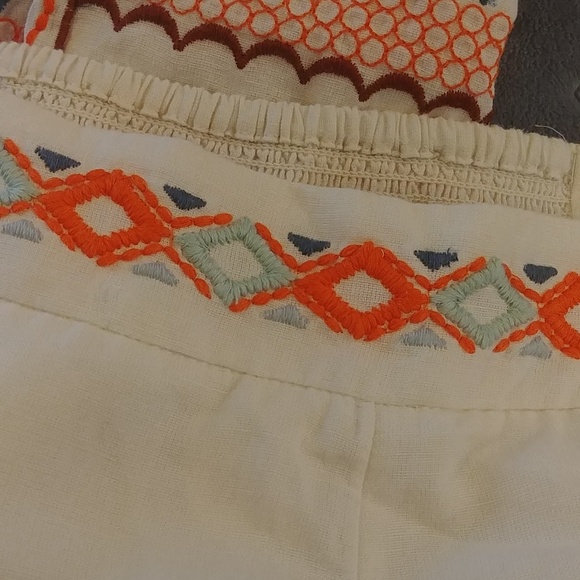 Anthropologie Islander embroidered pants 2p gorgeous bright colors - Picture 9 of 13